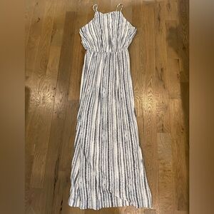 Lush navy and White Striped Maxi Dress